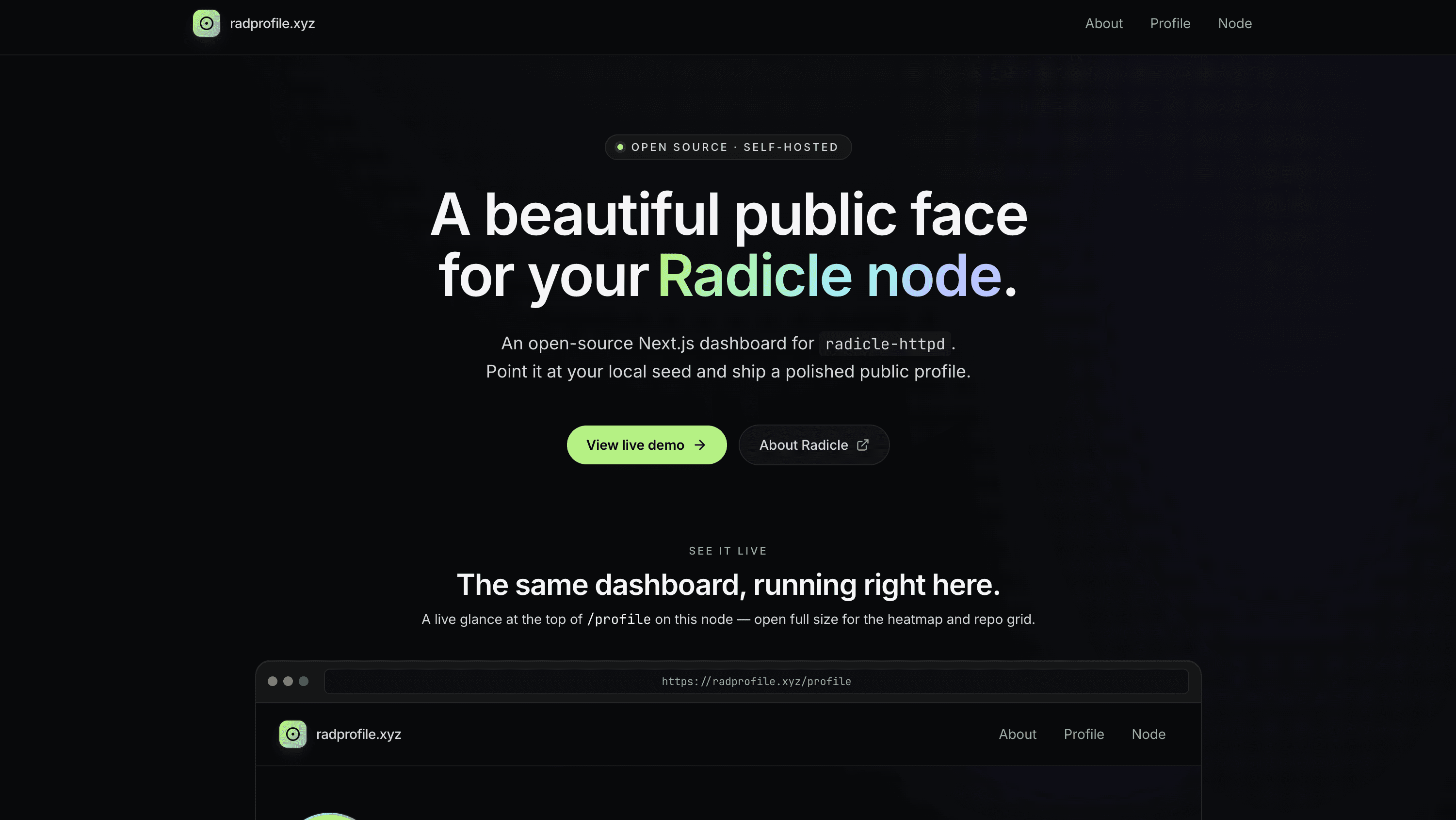 Radicle Profile preview