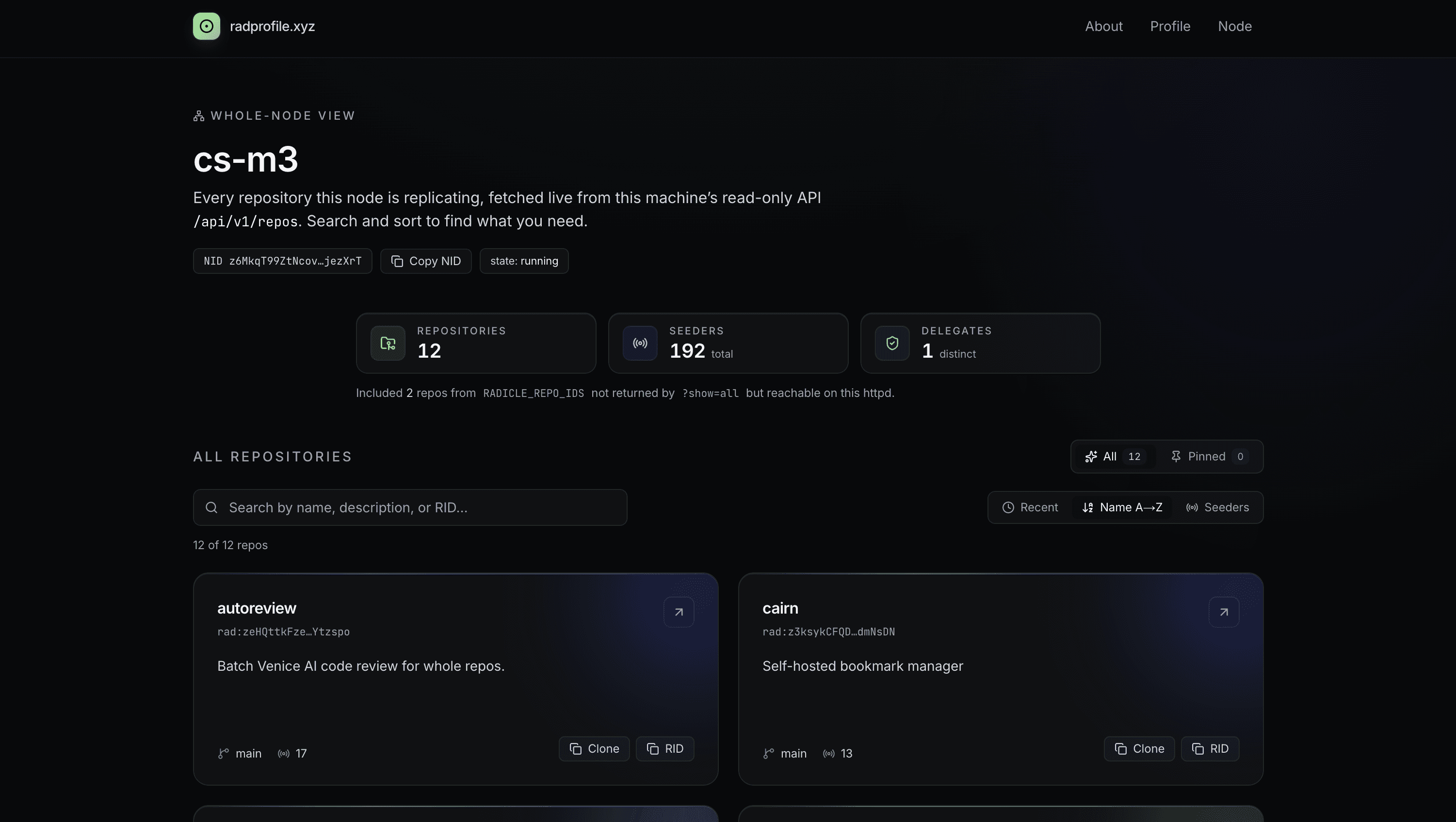 Radicle Profile — 1